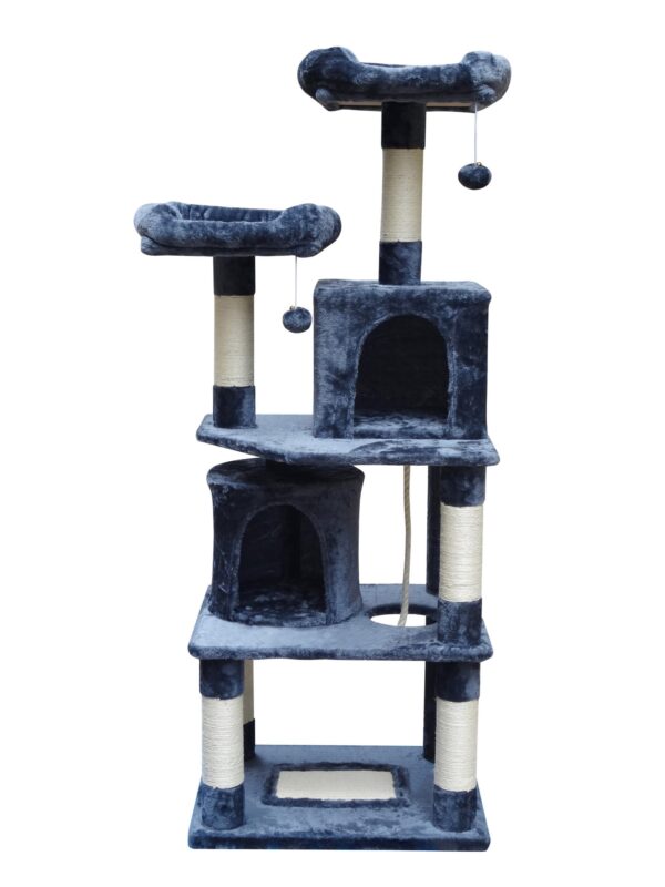 Qpets Cat Tree, 62inch Super Stable Cat Towers Cat Condo, Scratching Posts for Big Cat, Big Cat Gym for Cat, Dark Grey - Image 10