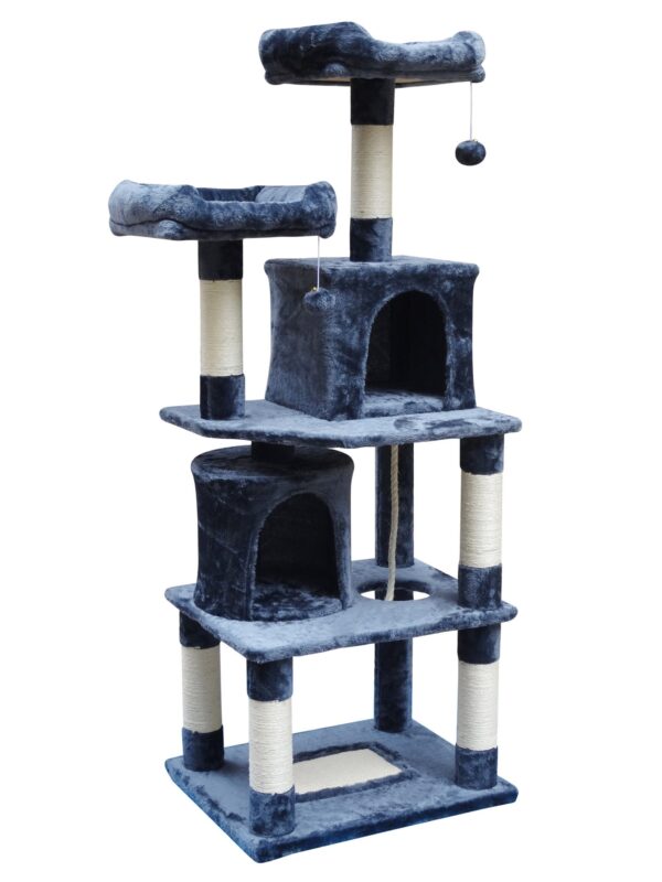 Qpets Cat Tree, 62inch Super Stable Cat Towers Cat Condo, Scratching Posts for Big Cat, Big Cat Gym for Cat, Dark Grey - Image 9