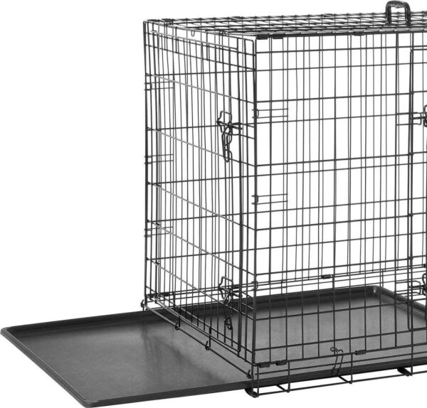 Qpets Dog Crate, Folding Dog Kennel, Dog Cage, Two Doors, with a Tray - Image 5