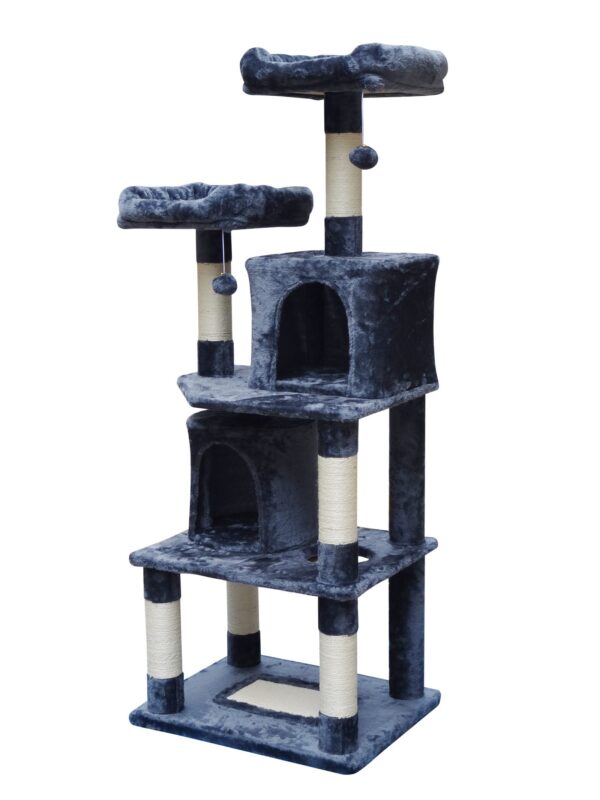 Qpets Cat Tree, 62inch Super Stable Cat Towers Cat Condo, Scratching Posts for Big Cat, Big Cat Gym for Cat, Dark Grey - Image 8