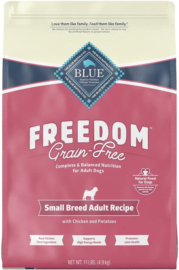 Blue Buffalo Freedom Grain Free Natural Adult Small Breed Dry Dog Food, Chicken 11lb