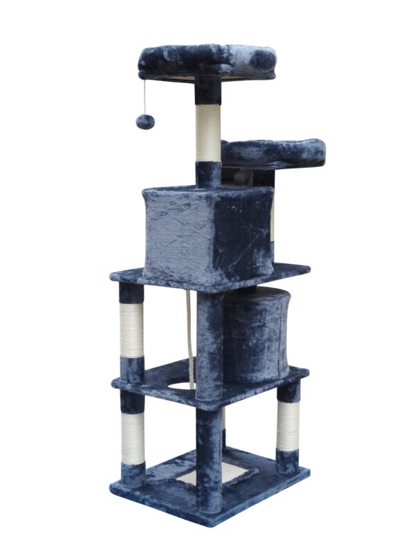 Qpets Cat Tree, 62inch Super Stable Cat Towers Cat Condo, Scratching Posts for Big Cat, Big Cat Gym for Cat, Dark Grey - Image 4