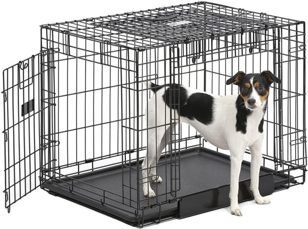 Qpets Dog Crate, Folding Dog Kennel, Dog Cage, Two Doors, with a Tray - Image 3